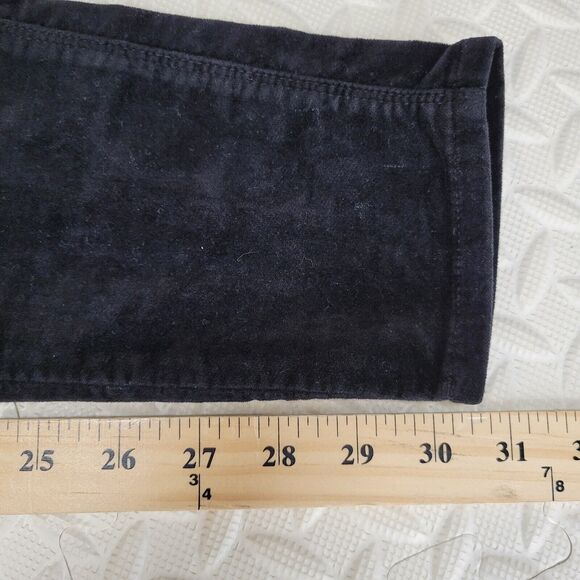 J Brand Natasha Sky High Skinny Pants Size 26 Black Velvet Exposed Button Fly - Picture 11 of 12